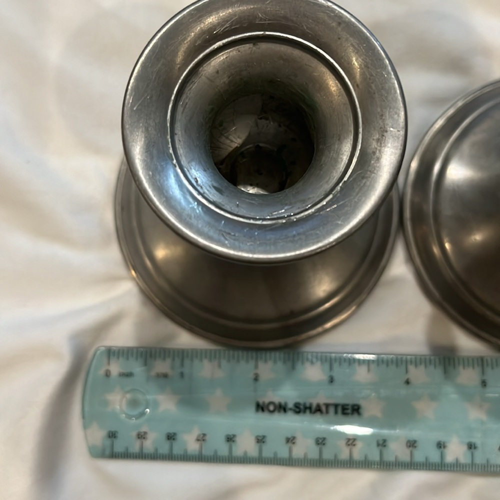 Pair of Vintage Web Pewter weighted 4 1/2 inch tall candlestick holders - Picture 7 of 8